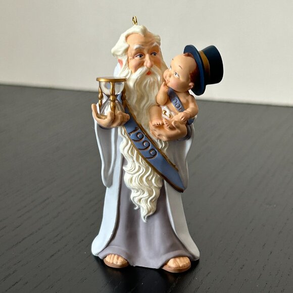 Hallmark Keepsake Ornament 1999 Welcome to 2000 Father Time and Baby New Year - Picture 2 of 16
